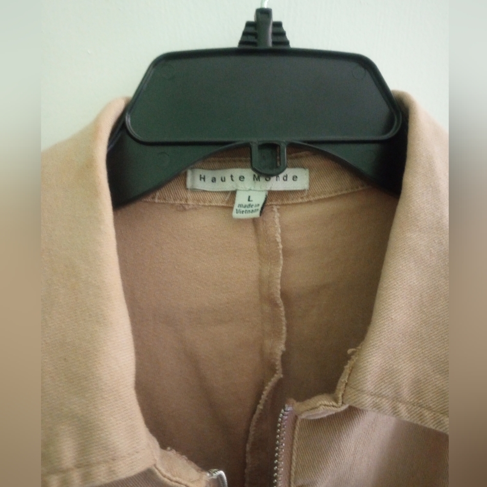 Haute Monde women's sleeveless khaki zip up dress - Picture 8 of 12